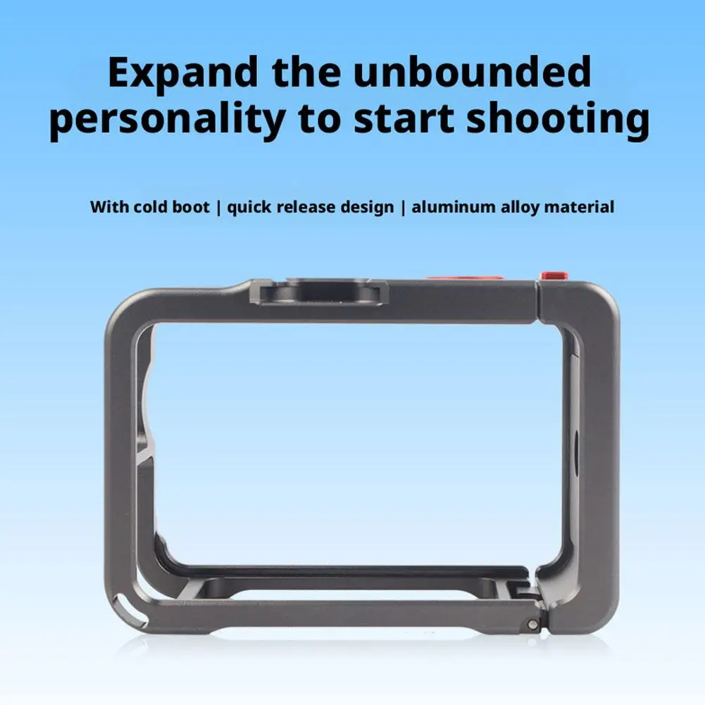 Jaula de Metal para DJI Action 6, carcasa de marco de aleación de aluminio, protección completa de liberación rápida con accesorios de cámara de expansión de zapata fría - imagen 5