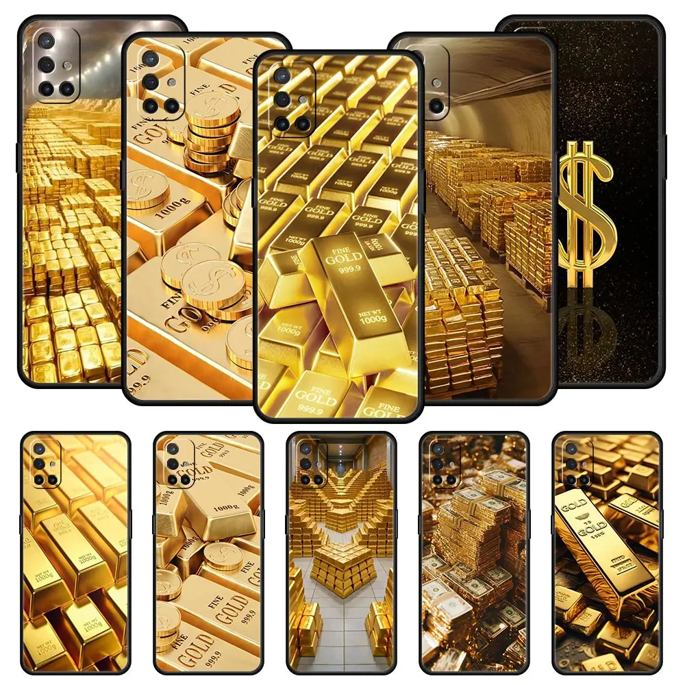 Funda de teléfono con diseño de dinero dorado para OnePlus 15 13 12 11 10 9 8 13T 10T 7T Pro 13R 12R 9RT 8T Nord 4 N200 2T CE 2 3 5G Lite