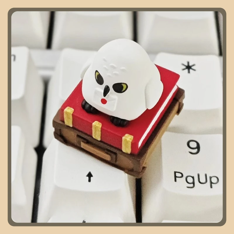 Teclas mágicas Columba personalizadas de resina Original, teclas creativas hechas a mano DIY para tapas de teclado mecánico