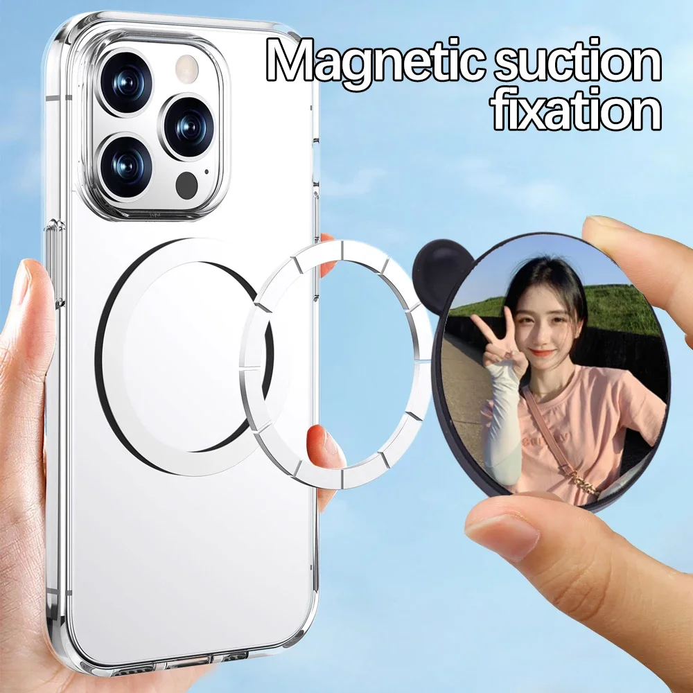 Para Apple Magsafe teléfono magnético Selfie espejo teléfono cámara trasera gran angular vídeo imán Selfie espejos para iPhone 15 14 13 - imagen 4