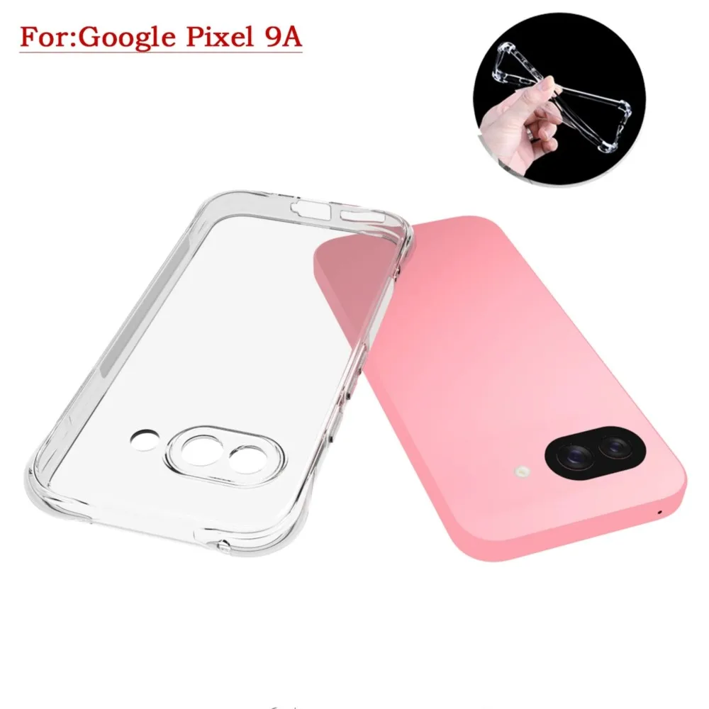 Funda de silicona transparente anticaída para Google Pixel 9A, Funda transparente para Google Pixel9A 9 A