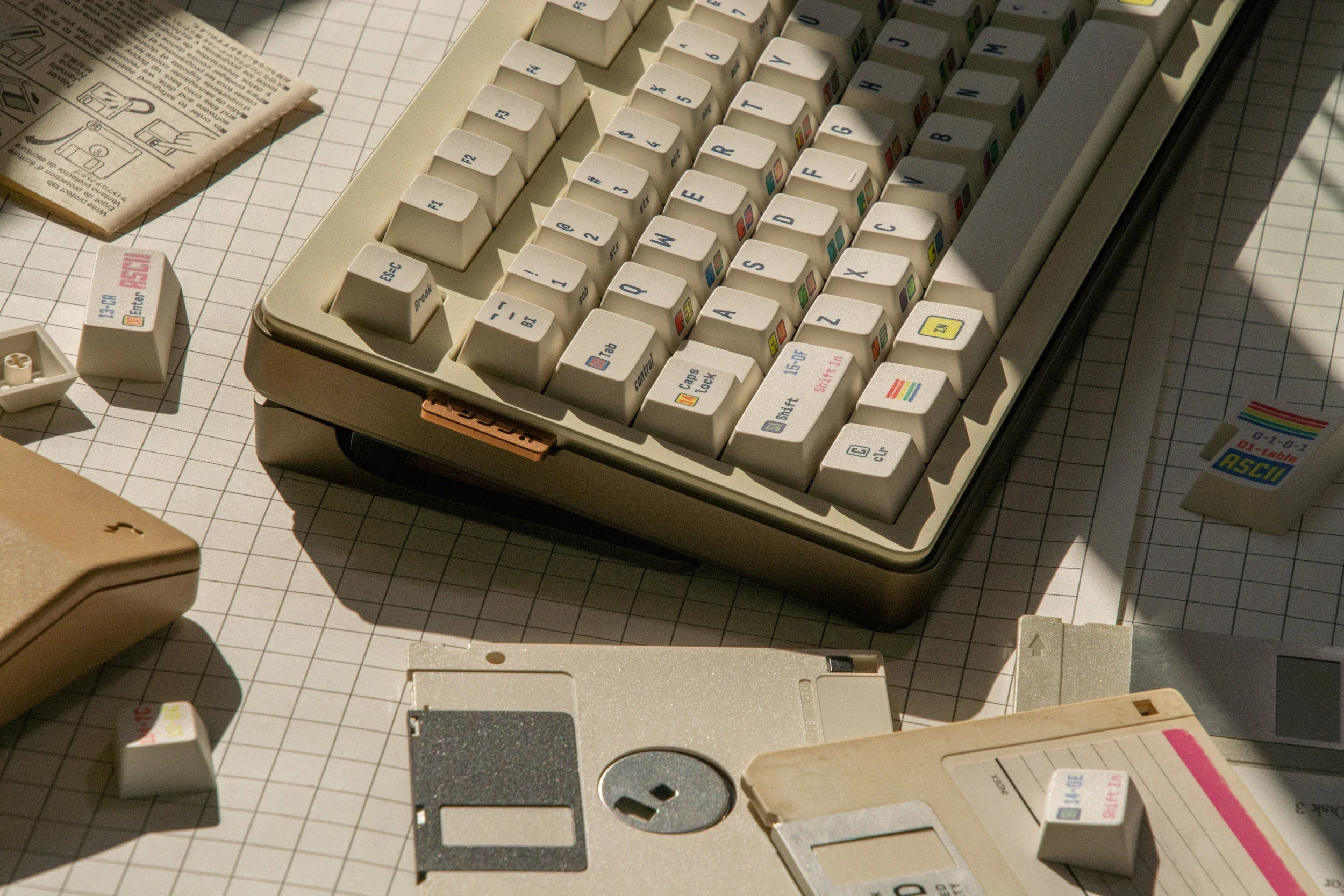 ASCII-teclas PBT con sublimación de tinte de mesa, perfil de cereza, para estilo C64, impresión lateral, juego completo de teclado mecánico, teclas DIY - imagen 3