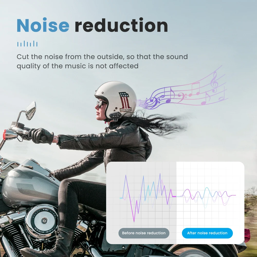 Auriculares Bluetooth 5,0 para casco de motocicleta, intercomunicador de 300M de distancia de intercomunicación, auriculares impermeables con reducción de ruido de 2000mAh - imagen 2