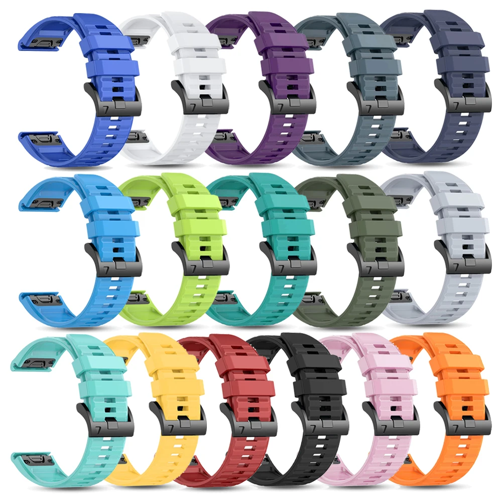 Correa QuickFit de silicona de 22mm y 26mm para Garmin Fenix 8X 7X 8 7 Fenix 6 Pro 5X Plus Forerunner 970 935 945 Tactix 8 pulsera Correa - imagen 2