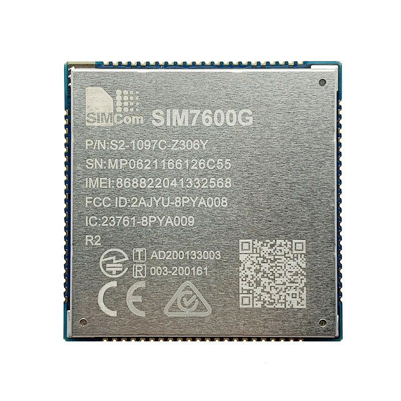 SIMCOM SIM7600G LCC + LGA paquete multibanda LTE-FDD/LTE-TDD/HSPA + GSM/GPRS/EDGE LTE CAT-1 módulo enlace descendente 10Mbps enlace ascendente 5Mbps