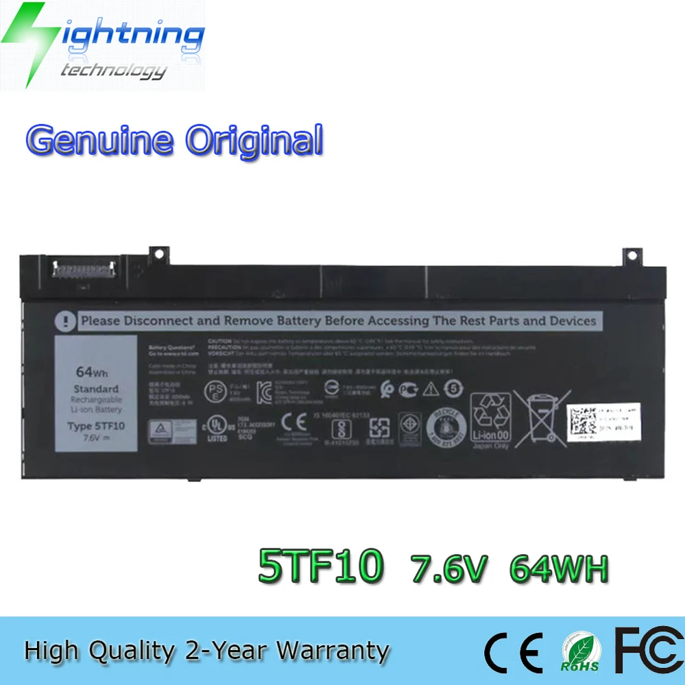 5TF10 7,6 V 64Wh batería del ordenador portátil para Dell Precision 7730 7740 7530 7540 P34E P34E001 P74F 0RY3F9 etc.