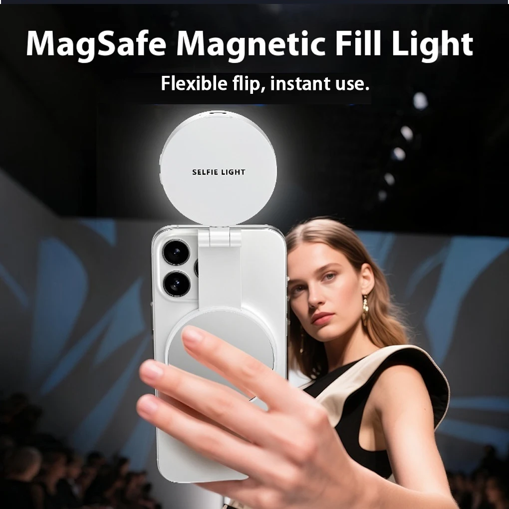 Luz LED de relleno para Selfie para teléfono Magsafe, brillo ajustable, Compatible con Magsafe, accesorio de fotografía y vídeo Vlog