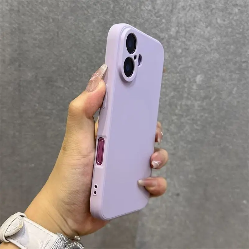 Funda protectora de silicona líquida a prueba de golpes para iphone 16, funda trasera para iphone 16 Pro Max 16 Plus