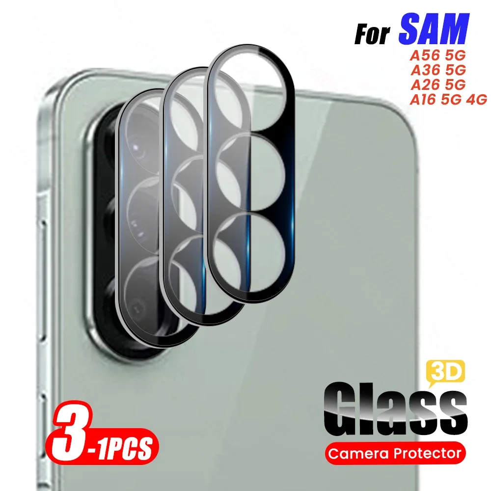 Protector de lente de cámara curvado 3D, 3 uds., para Samsung Galaxy A56 A36 A26 5G, película protectora de cristal de lente trasera A 56 36 26 2025