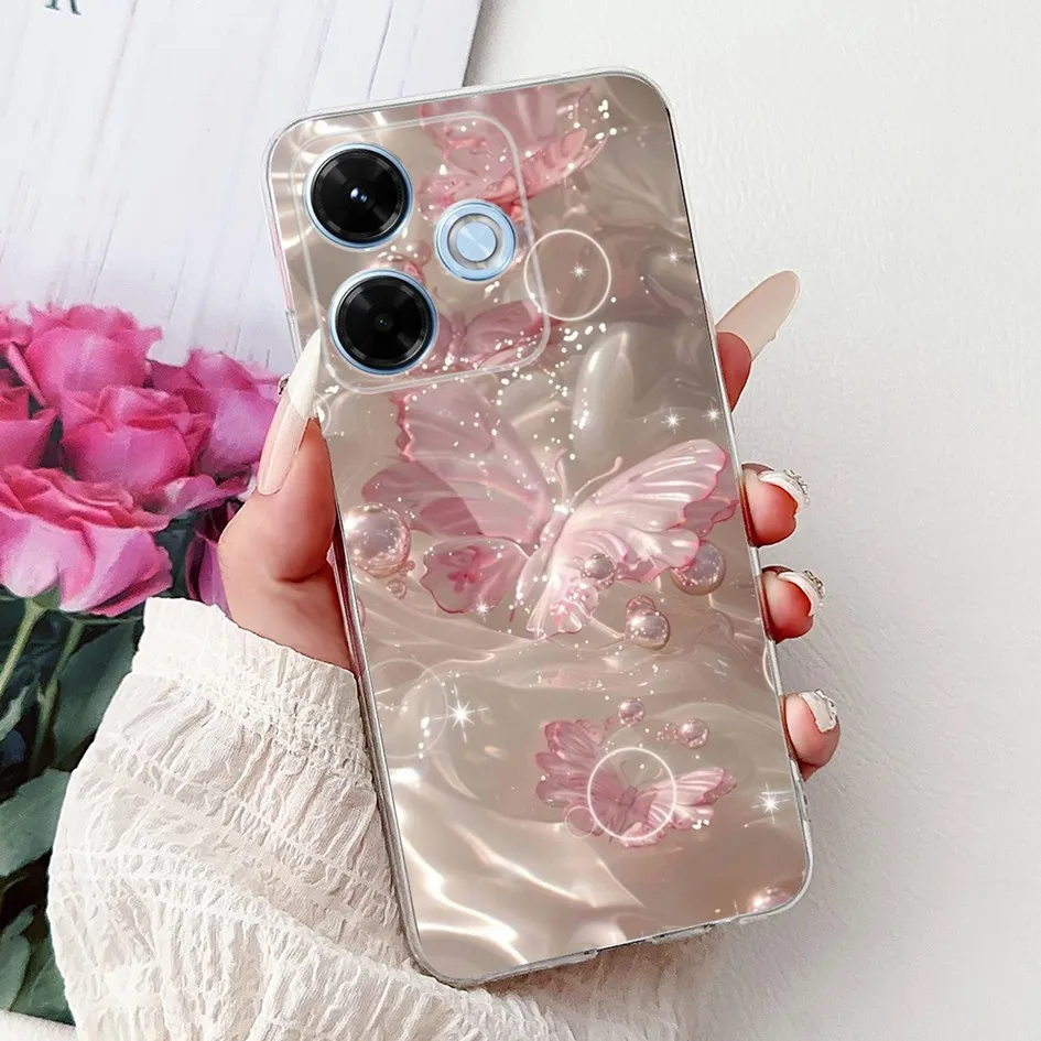 Nuevo para Xiaomi Redmi 13x 4G funda bonita de dibujos animados Panda máquina flor TPU funda de silicona suave para Xiomi Redmi 13X parachoques a prueba de golpes - imagen 2