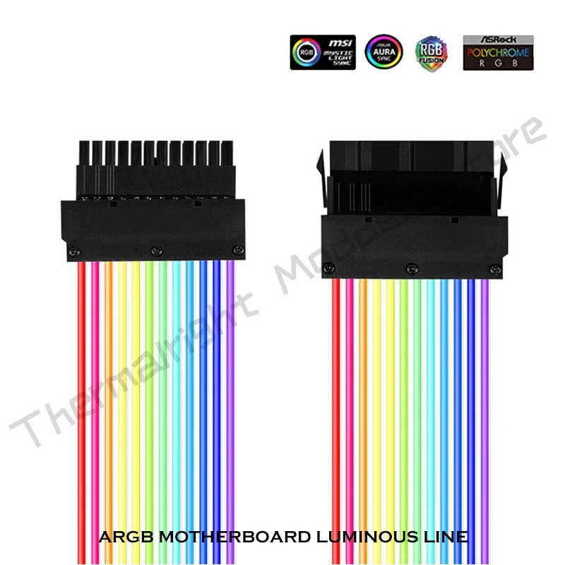 Cable de extensión PSU RGB Kit Strimer ATX 24Pin GPU 8Pin Cable de luz arcoíris 5V sincronización PC Gamer decoración de gabinete DIY - imagen 5