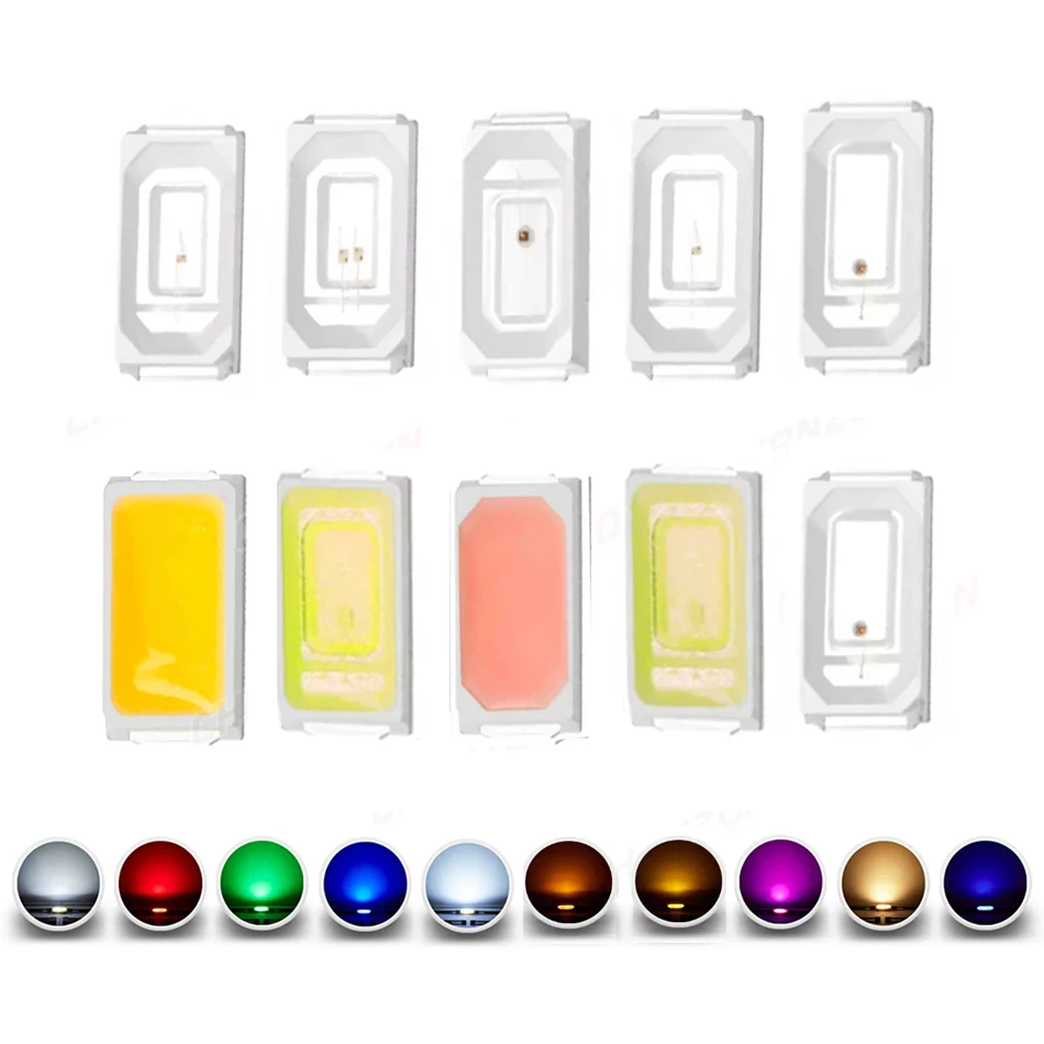 100 Uds SMD 5730 5630 Chip de diodo LED 0,2 W 0,5 W blanco cálido rojo verde azul amarillo UV púrpura rosa 850nm 940nm emisor de cuentas de luz - imagen 3