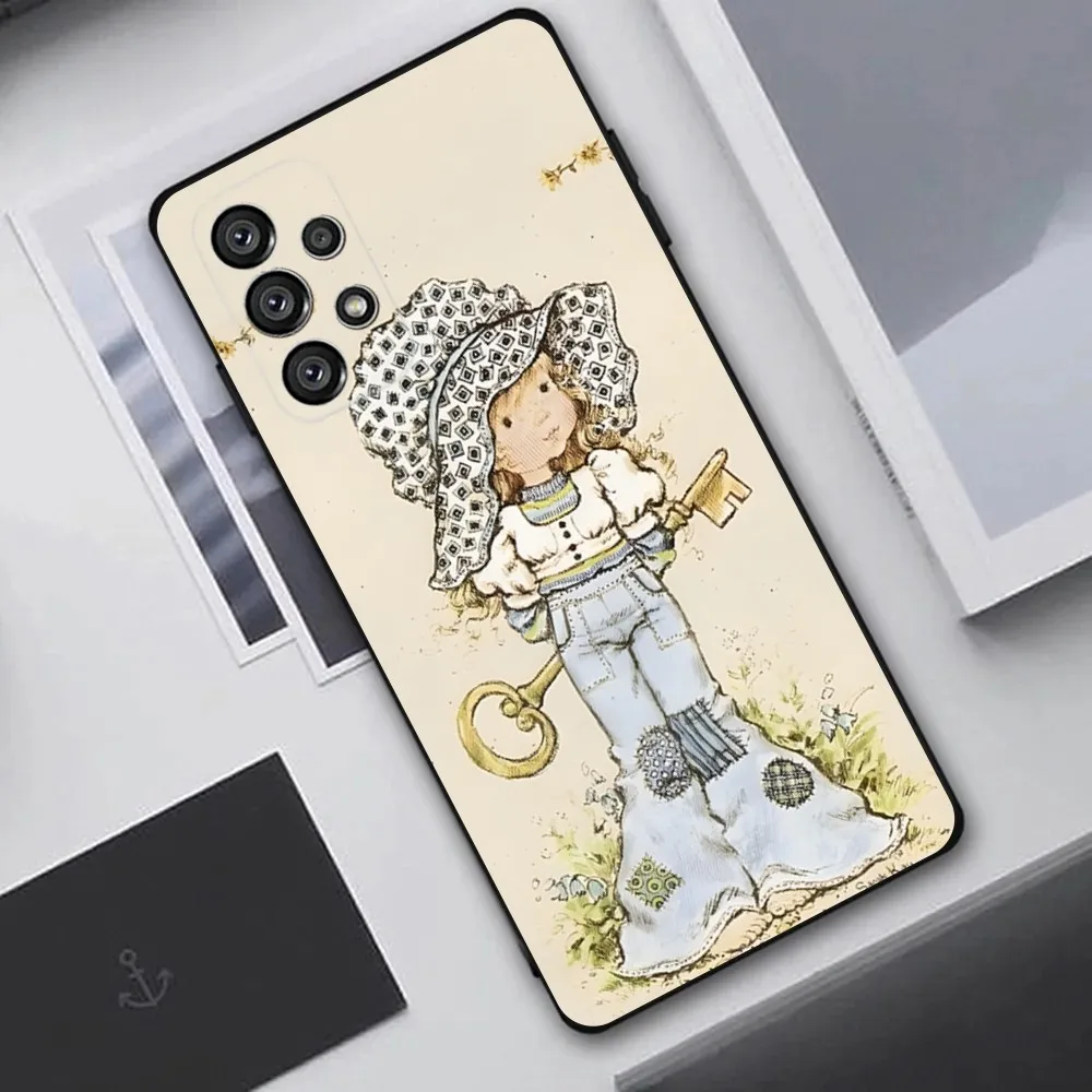 Funda de teléfono con patrón de Sarah Kay para Samsung Galaxy A20,A21s,A22,A31,A32,A52,A53,A72,73,A80,A91 funda negra suave - imagen 5