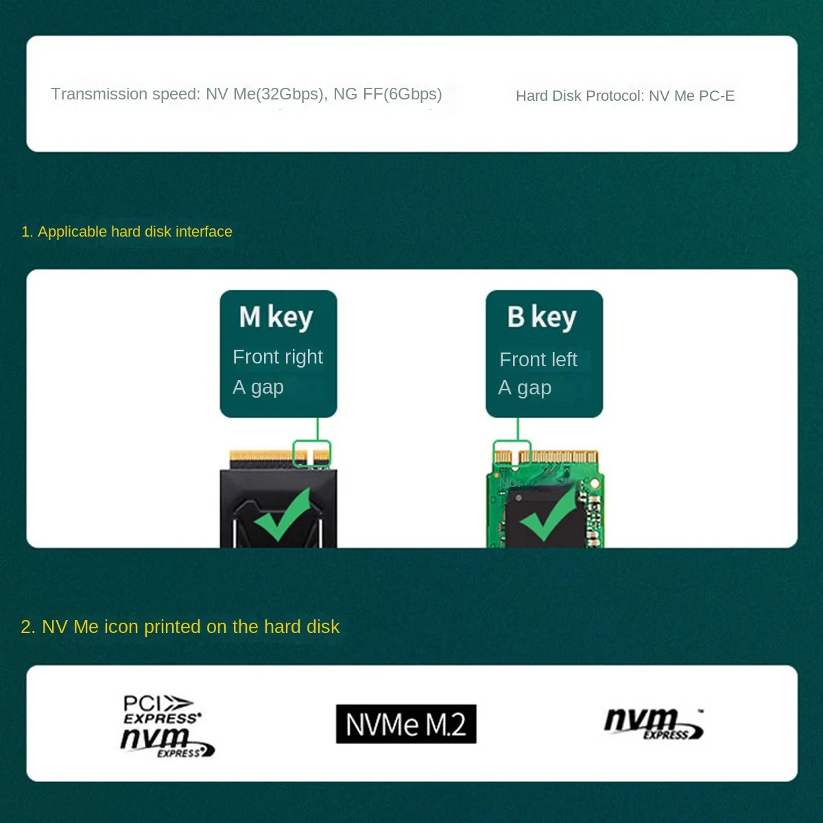 Tarjeta adaptadora PCIe 4.0 NVMe M-Key SSD: convertir a EDSFF E1.S SSD compatible con PCI Express Gen3/4 para placas base 2230 2260 2280 - imagen 3