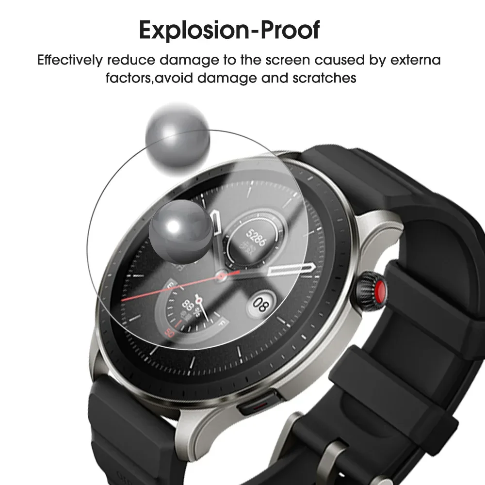 Protector de pantalla de vidrio templado para Amazfit GTR 4, película protectora de vidrio HD antiarañazos para accesorios de reloj inteligente Amazfit GTR4 - imagen 5