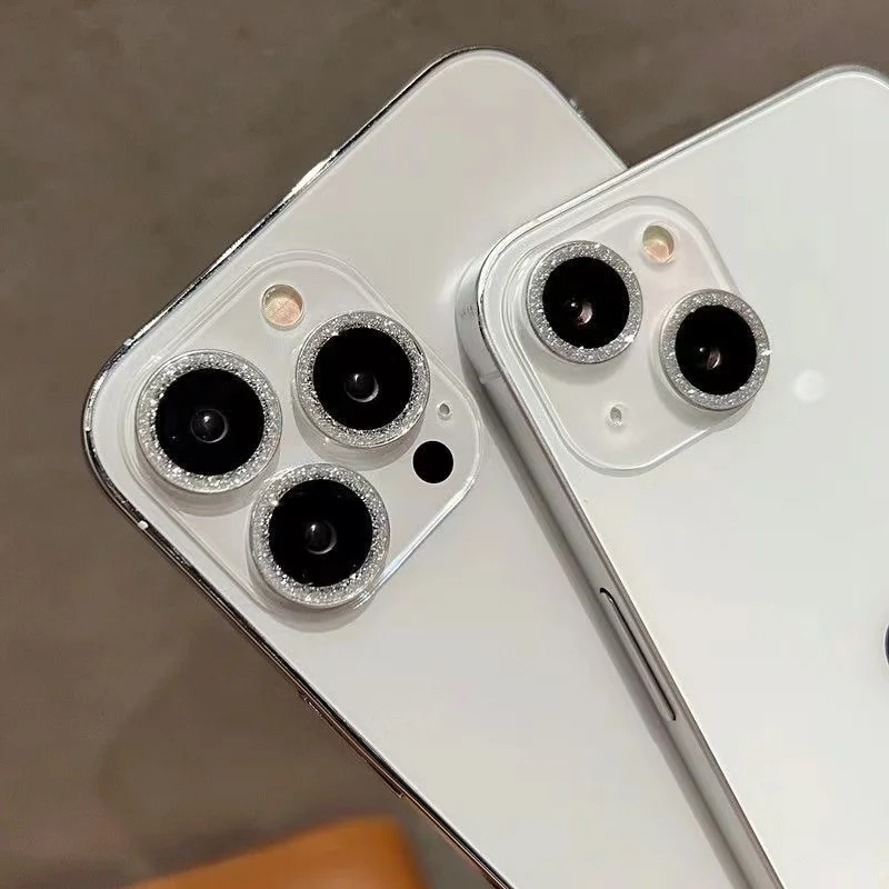 Protector de lente de cámara de cristal y Metal brillante para IPhone 15 16 17 Pro Max 12 Mini 15Pro 14Pro, cubierta de lente de anillo para mujer, 2-3 uds. - imagen 3