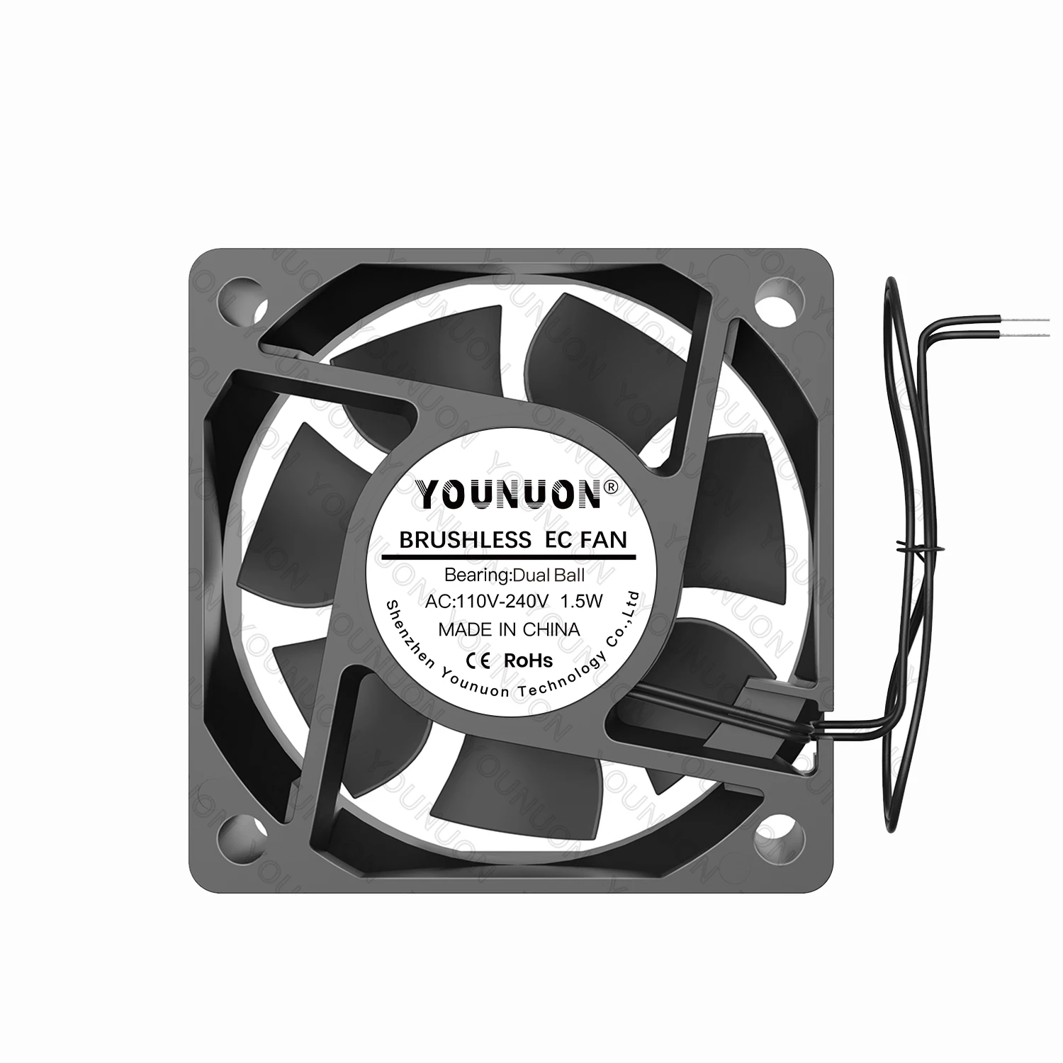 Ventilador de CA de 60mm 6025, ventilador sin escobillas EC de 60mm x 25mm, CA 110V 115V 120V 220V 240V, ventilador Axial, caja de ordenador, ventilador de escape de servidor industrial - imagen 2