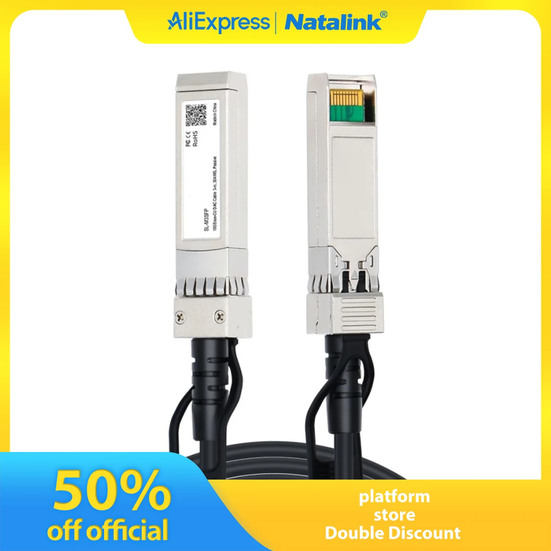Cable Natalink 10G SFP+ Twinax DAC cobre de conexión directa pasiva 0,5-7M Compatible con Cisco, TP-link, MikroTik, HP, etc.