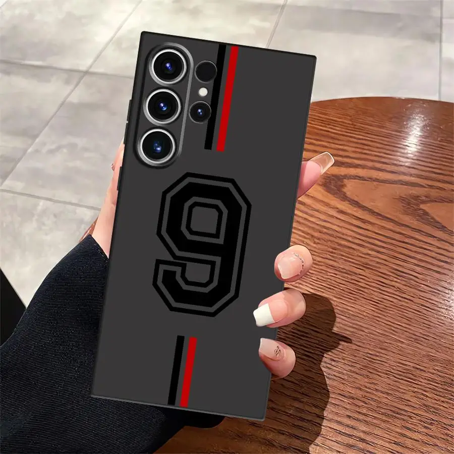 Funda de teléfono suave negra con número de pie para Samsung Galaxy S20 S25 Edge S21 FE S24 Plus S23 Ultra - imagen 3