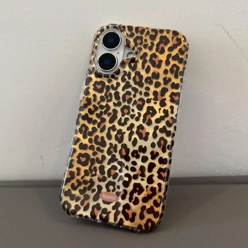 Funda de teléfono con estampado de leopardo dorado y ámbar coreano para Samsung Galaxy A16 A55 A07 A17 A56 A36 A26 A53 A06 A14 A24 A34 A54 A15 A12 - imagen 4