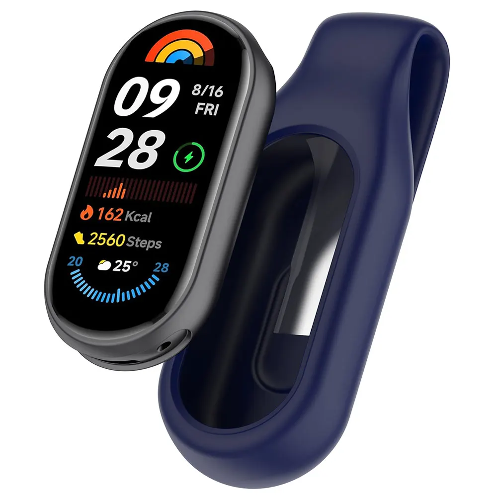 Funda de silicona TPU para Xiaomi Mi Band 10 9 8, funda con soporte de hebilla con Clip de acero, Mi Band 9 8 Mi Band10, accesorios inteligentes, parachoques - imagen 2