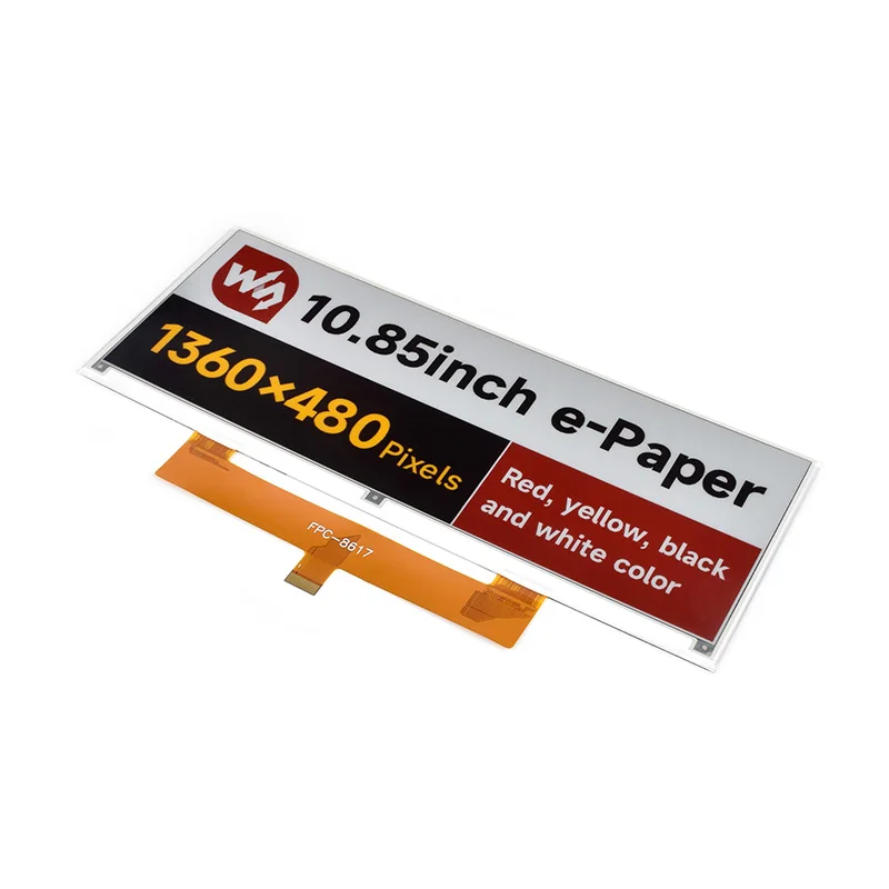 Pantalla de papel electrónico Waveshare de 10,85 pulgadas (G), pantalla de tinta electrónica, 1360x480, rojo/amarillo/negro/blanco, SPI, para Raspberry Pi/Jetson Nano - imagen 5