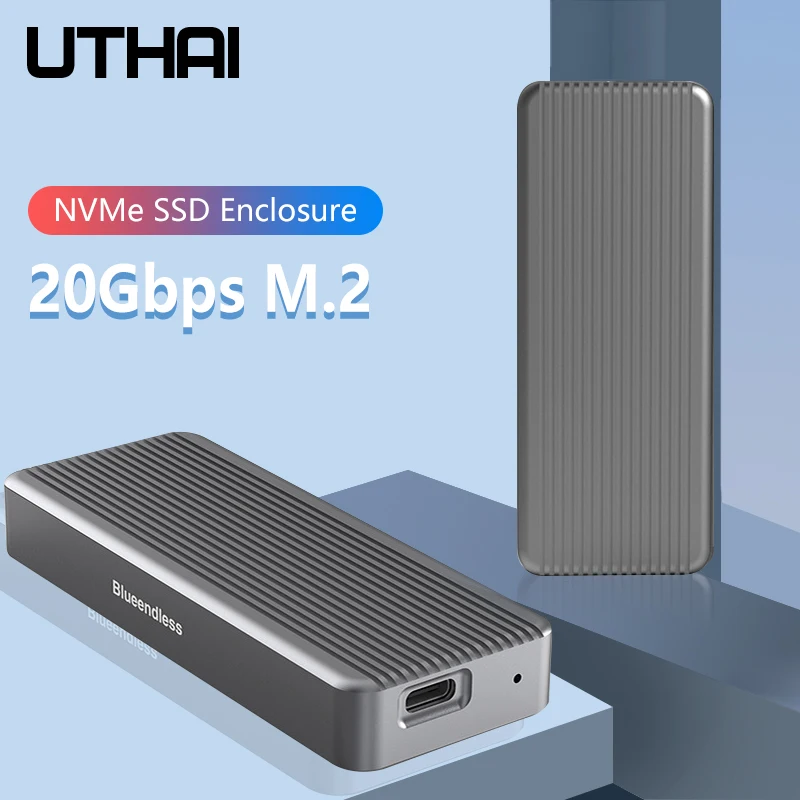Caja de disco duro móvil UTHAI M6N, adaptador M.2 NVMe a USB3.2 Gen2 * 2, carcasa SSD de velocidad de trueno de 20Gbps para unidad de estado sólido