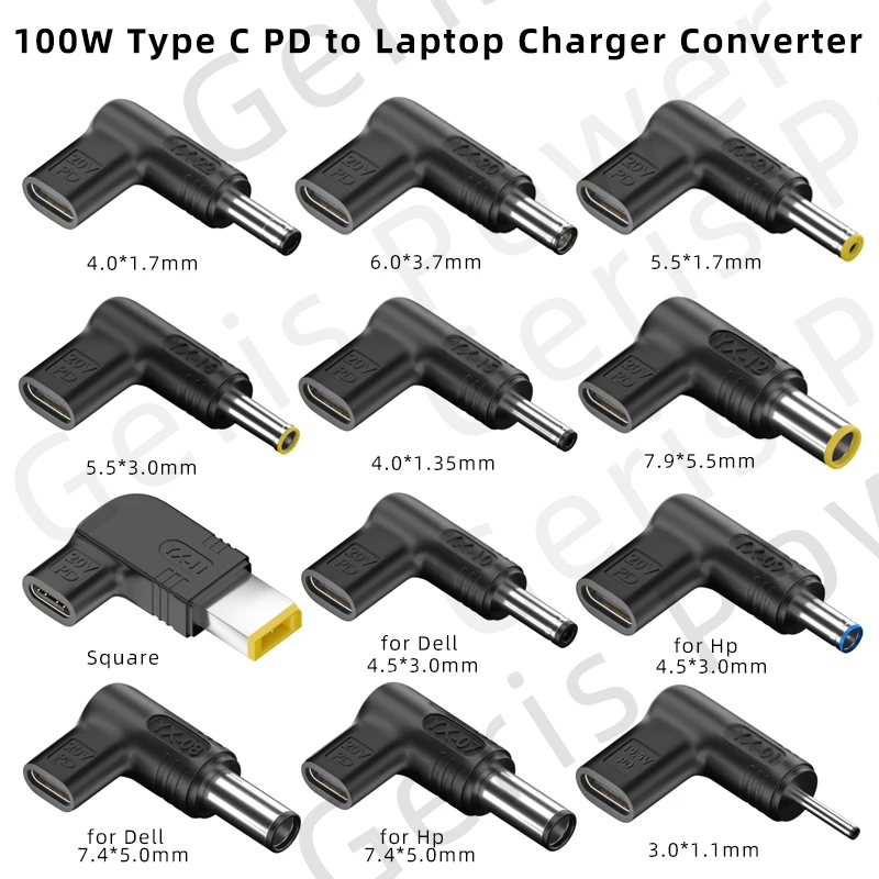 1 ​ Banco de energía para ordenador portátil USB tipo C PD de 00W, convertidor de cargador para portátil para Asus, Lenovo, Hp, Dell, Samsung, conector adaptador de corriente CC