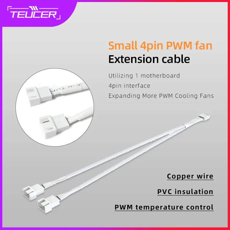 TEUCER PWM 4 Pines Ventilador Hub Extensión Divisor para Placa Base