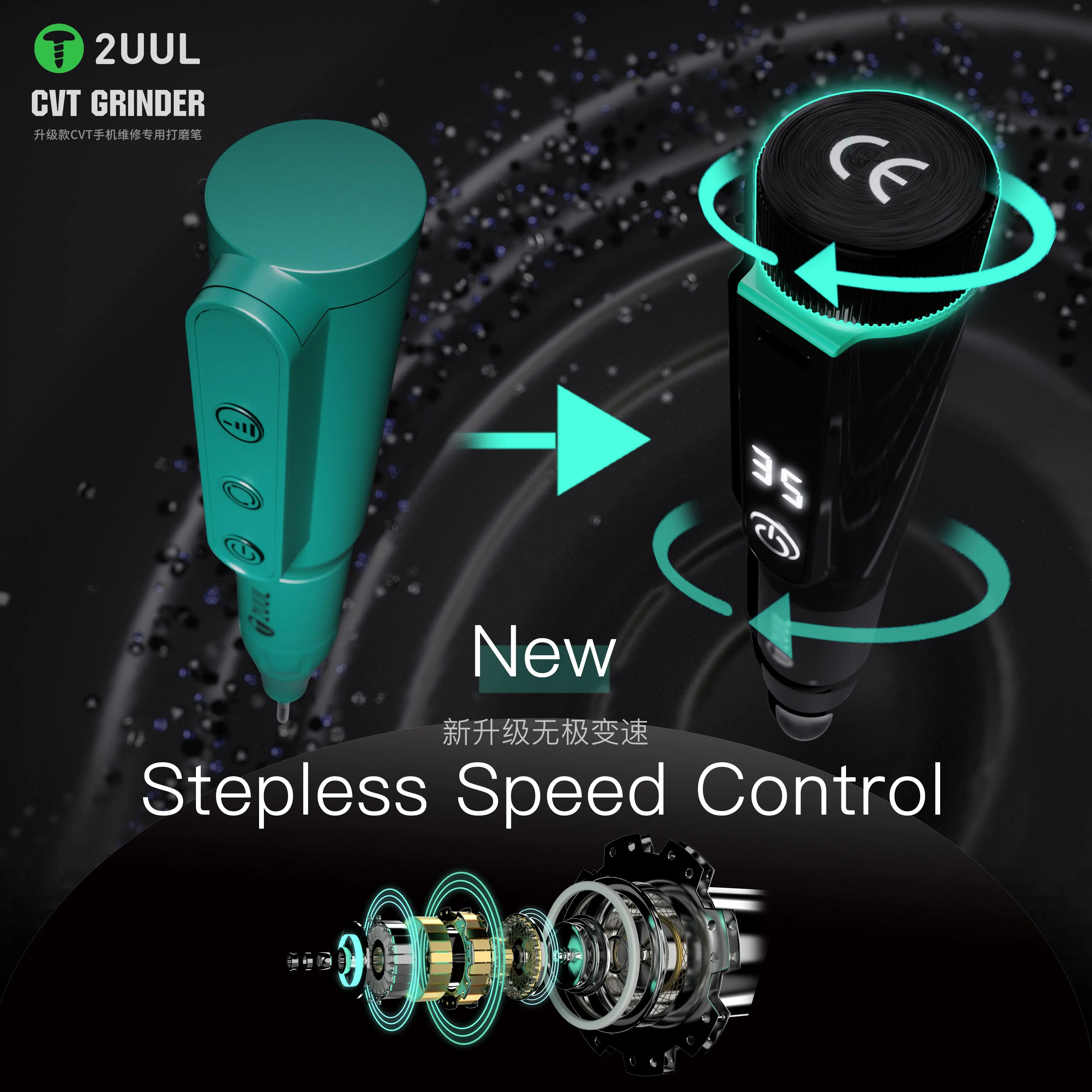 Pluma pulidora 2UUL CVT GRINDER para reparación de teléfonos móviles, placa base, almohadilla de Chip, marco de pulido, herramienta de pluma pulidora de corrección - imagen 4