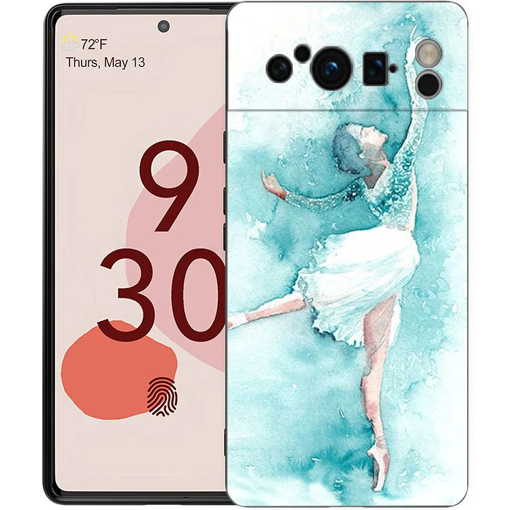Funda de teléfono de color agua para gimnasia, funda negra de TPU suave a prueba de golpes para Google Pixel 9 8 7 6 Pro XL 8A 6A 7A 5G - imagen 5