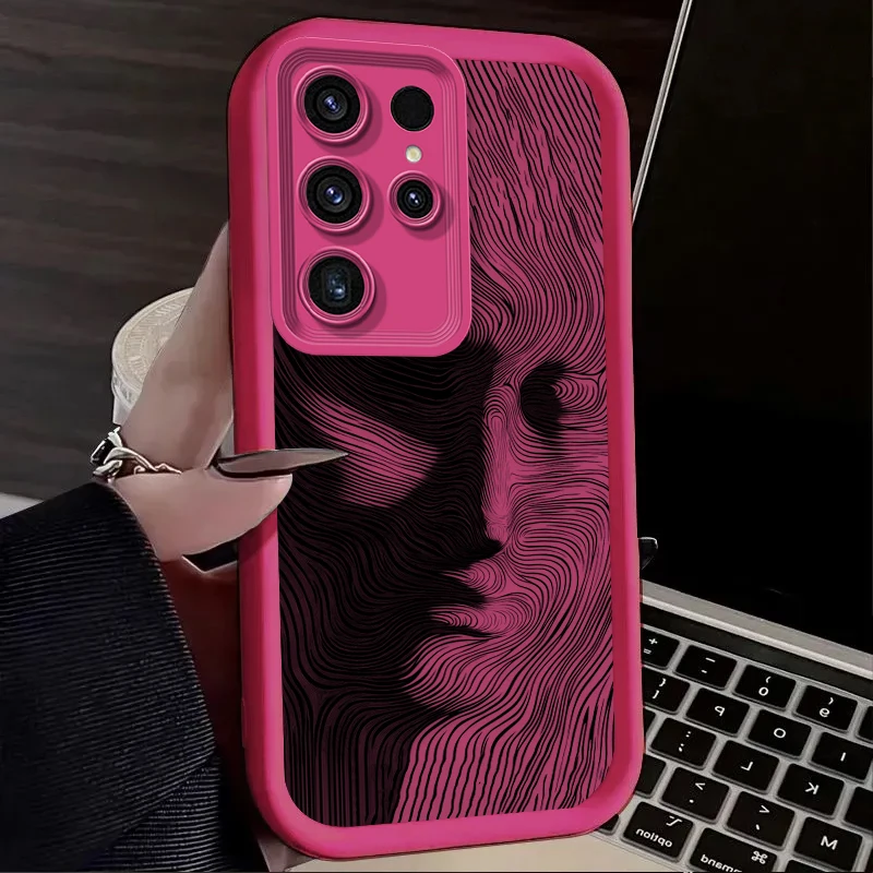 Funda blanda con patrones de arte lineal abstracto para Samsung Galaxy S24 S25 S23 Ultra S22 S21 Plus FE A36 A56 A26 A16 A06 A15 A25 A35 A55 5G - imagen 5