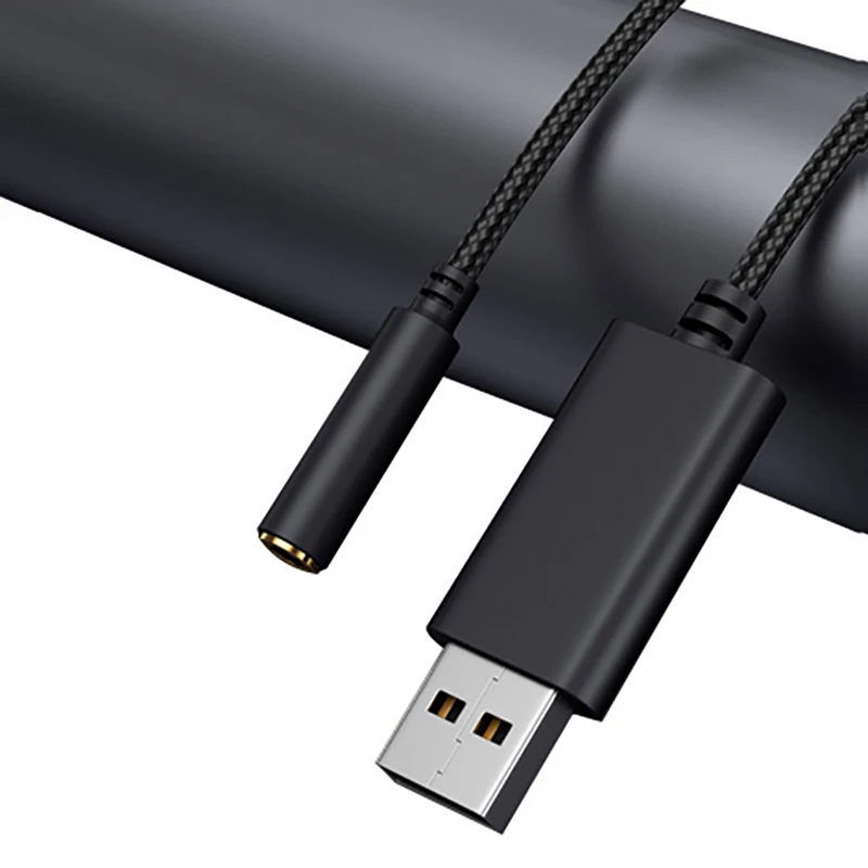 Convertidor de Audio USB a enchufe hembra de 3,5mm ordenador portátil TV para PS4 juego sonido adaptador de decodificación Digital extender Cable divisor - imagen 4