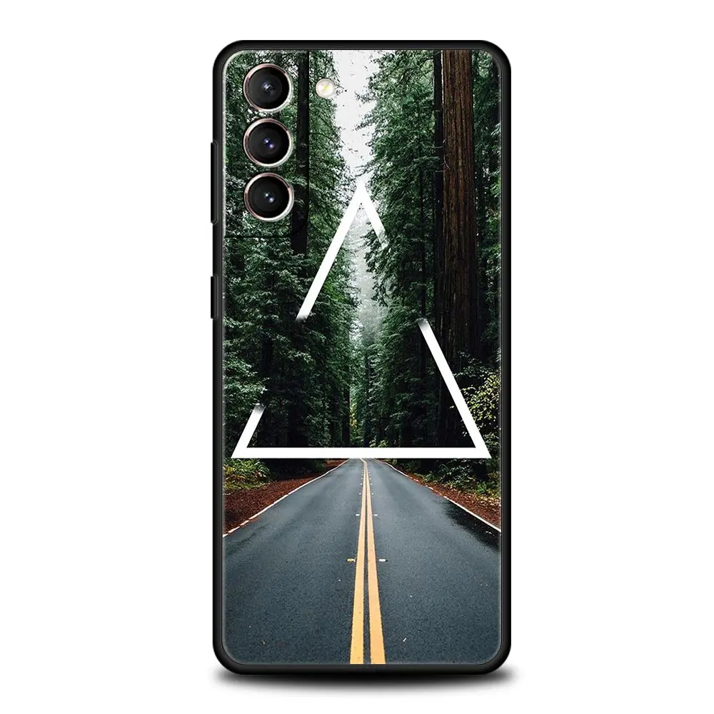 Funda de teléfono de madera geométrica de bosque para Samsung Galaxy S24, S23, S22, S20 Ultra, S21 FE, 5G, S10, S9 Plus, S10E, S8, funda de silicona suave - imagen 3