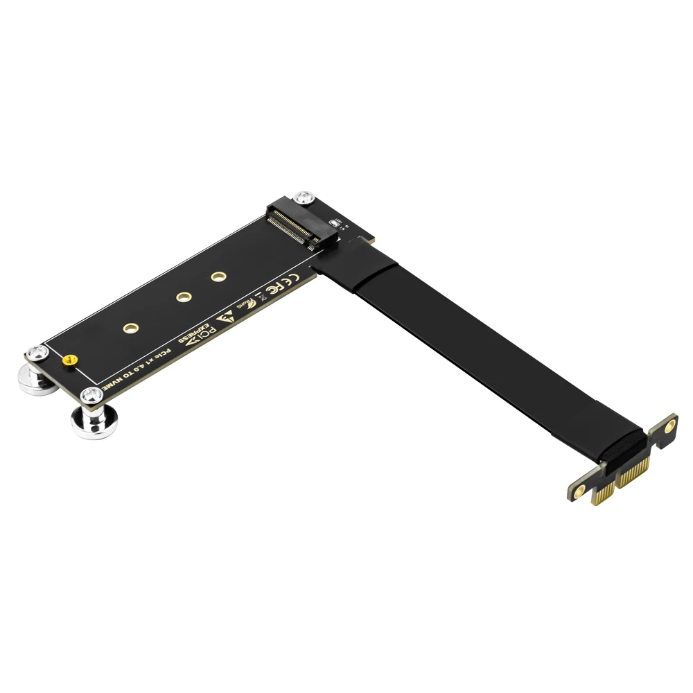 Tarjeta elevadora M.2 NVME a PCIe X1 X4 X8 X16, Cable de extensión PCI Express de ángulo recto de 10CM, M.2 NVMe SSD a X1, compatible con PC de escritorio - imagen 5