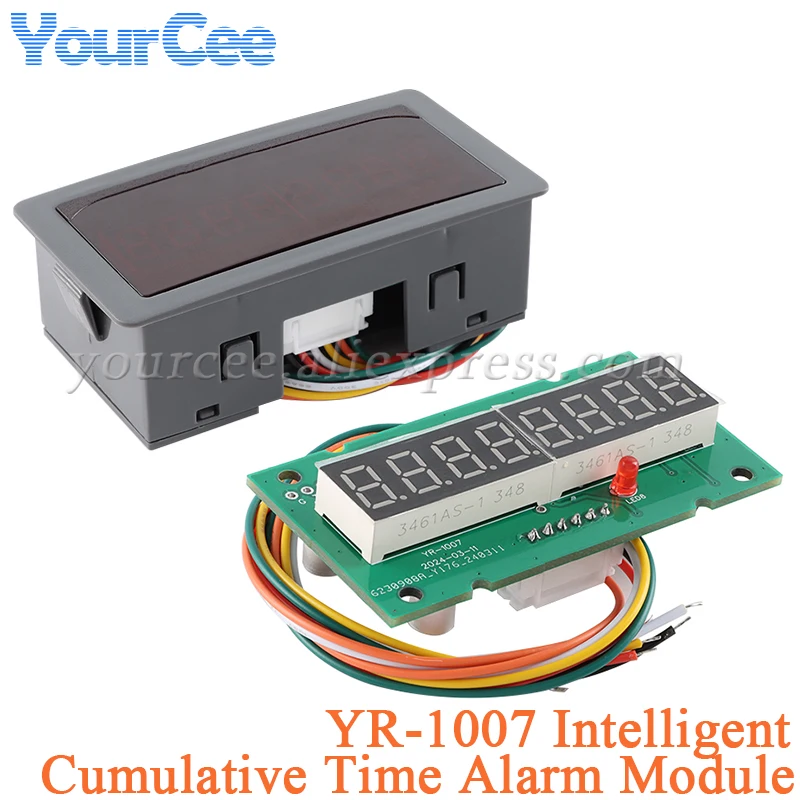 Módulo de alarma de tiempo acumulativo inteligente YR-1007 disparador de sincronización acumulativa pantalla LED de 8 dígitos configuración de alarma de tiempo