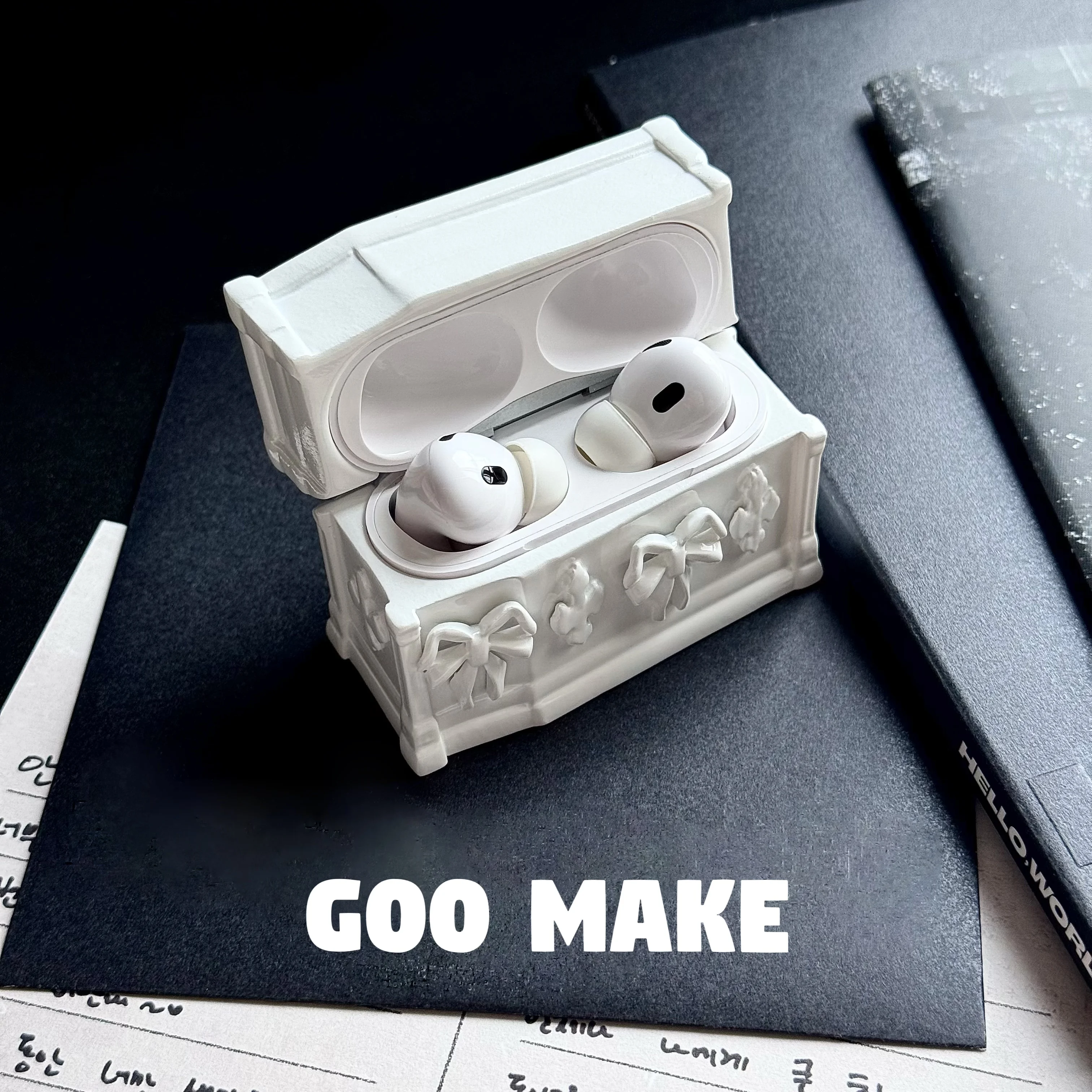 Funda para auriculares con tema de ataúd pequeño, personalizada para Airpods, resina 3D, originalidad, protección contra caídas todo incluido, funda para auriculares, regalo - imagen 2