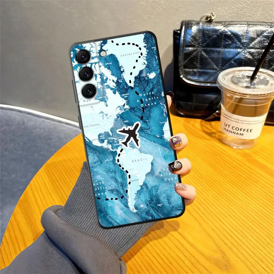 Funda de teléfono suave negra para Honor X5b 90 70 200 400 Lite 8X X9a Magic5Lite X6 X7 X8 mapa de avión - imagen 3