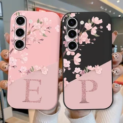 Funda Silicona Samsung Galaxy S24/S24 Ultra/FE Plus – Inicial Floral