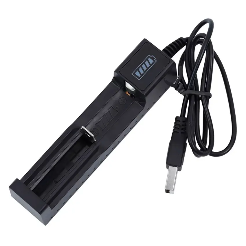 Cargador individual USB 18650 para batería de litio recargable 14650 16340 16650 18350 3,7 V cargador inteligente USB carga rápida pantalla LED