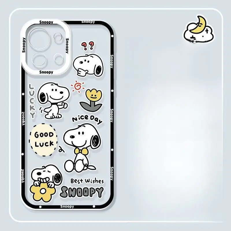 Bonita funda transparente de Snoopy para Samsung Galaxy A15 A25 A14 A13 A12 A33 A11 A03 A04 A05 A05S A03S A04E A10 A20S A22 A32 A50 A51 M54 - imagen 4