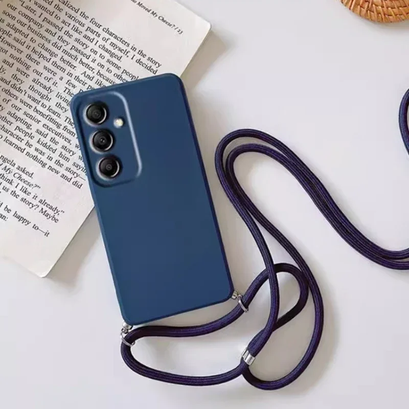 Funda de silicona con cordón y correa para collar cruzado para Samsung Galaxy M55 M54 M53 M52 M14 M15 M34 M33 4G 5G - imagen 4