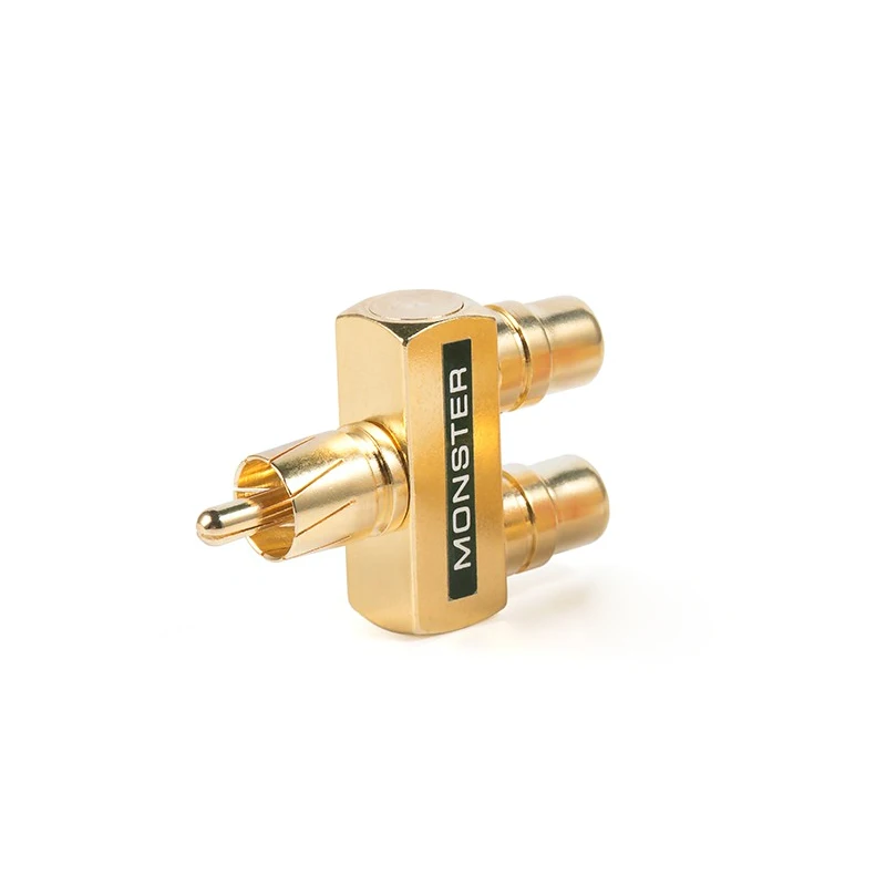 1 unidad de adaptador RCA de enchufe divisor de Audio AV de cobre chapado en oro, conector macho a 2 hembra - imagen 3
