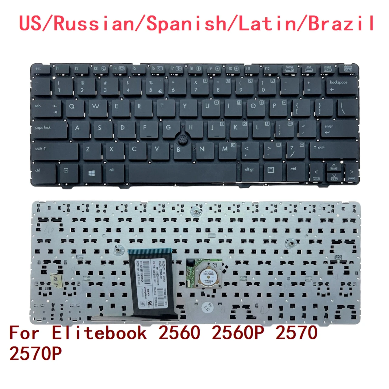 Teclado para portátil HP Elitebook 2560, 2560P, 2570, 2570P, 700948-B31, nuevo