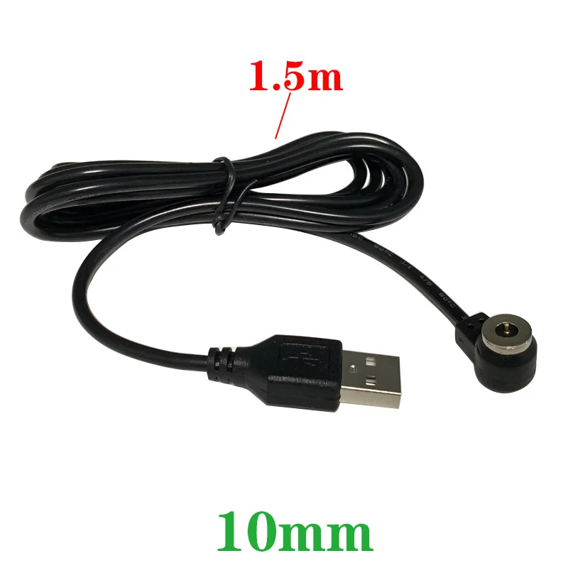 Cable conector magnético de adsorción Circular, Cable de alimentación de carga de succión magnética impermeable, Cable de enchufe macho con USB, 10mm - imagen 2