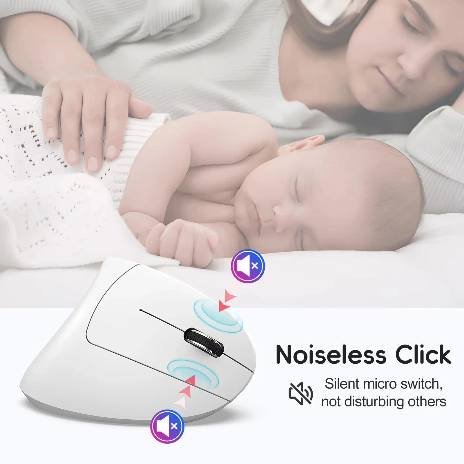 Dual Mode Vertical Mouse 2.4G Wireless Mouse Bluetooth Mouse 600mAh Rechargeable Mice Silent Mouse 2400 DPI for Laptop Desktop - imagen 4