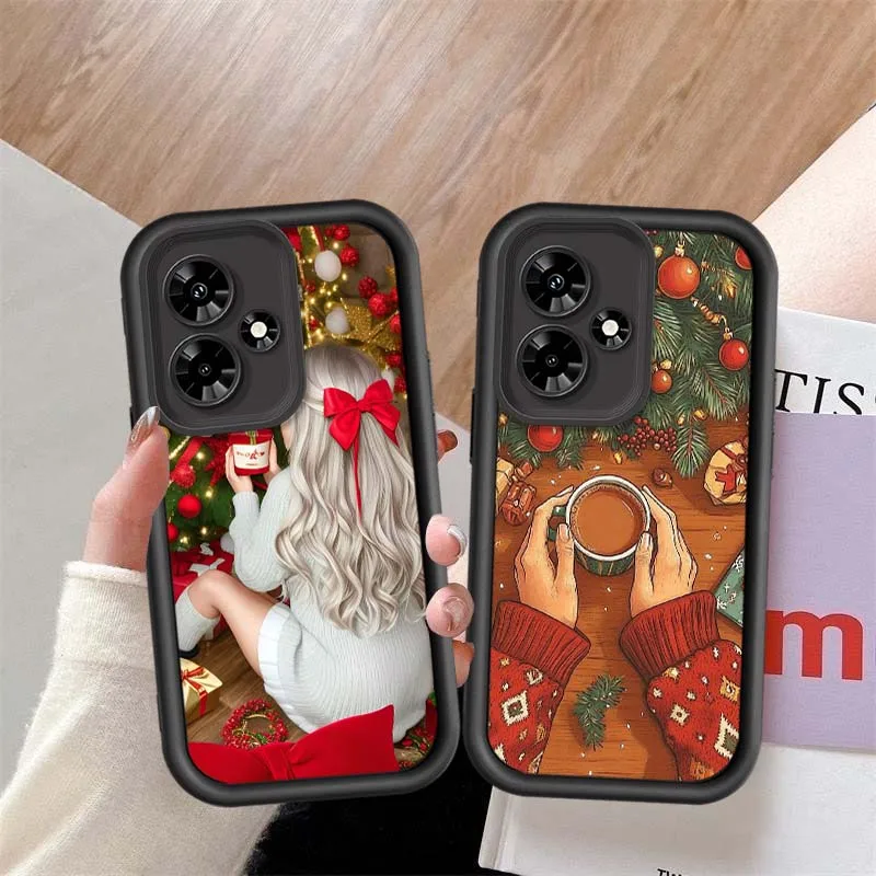 Funda con patrón navideño para niñas, funda para teléfono Infinix GT Hot 10 20 30 11 12 12i 20s 30i 40 40i 50 50i Pro Play NFC Eye Ladder - imagen 5