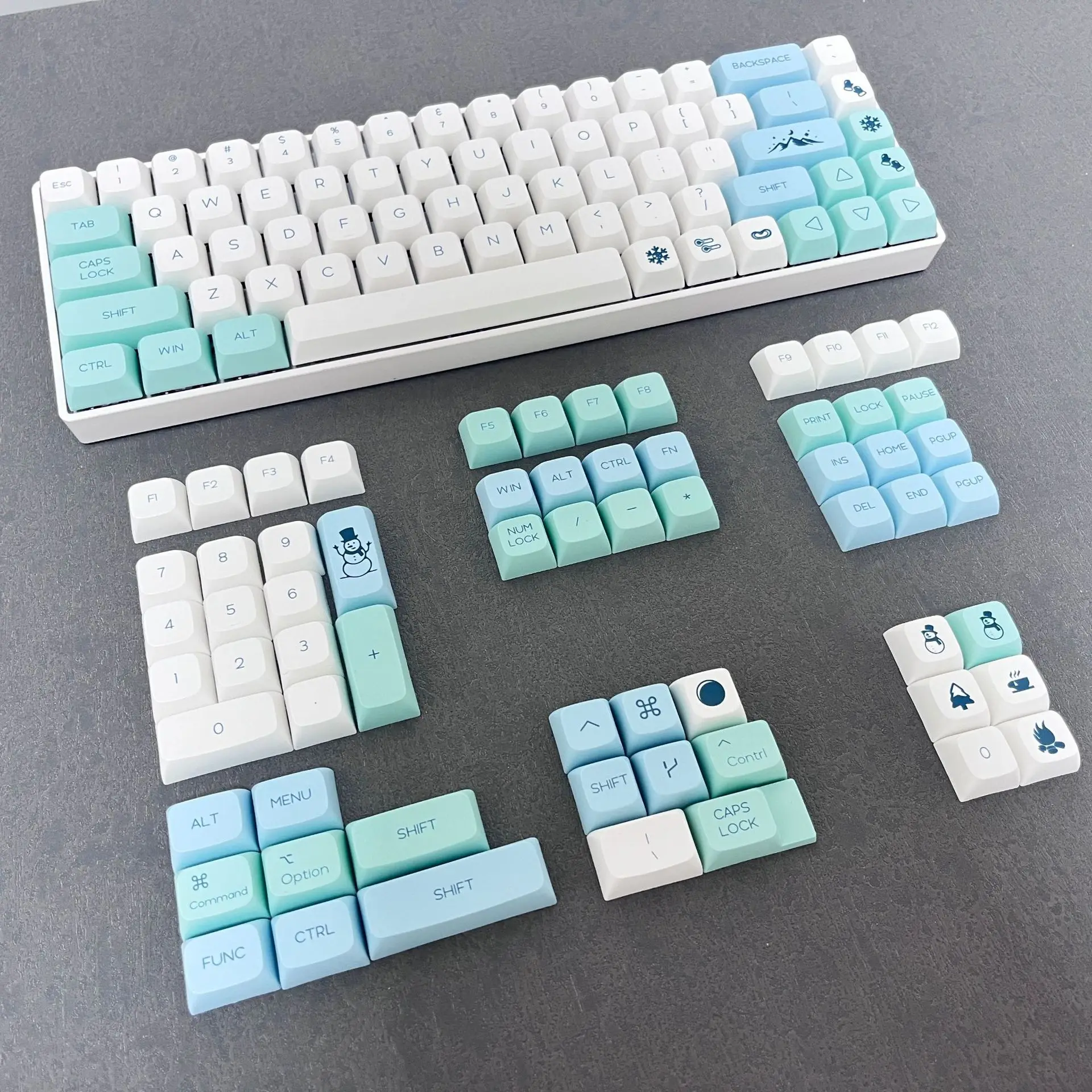 Iceberg Theme Sugar65 LEOBOG Hi8 Hi75 Keycaps DYE-SUB PBT XDA Profile portugués coreano ruso español Keycaps para RAINY75 - imagen 5