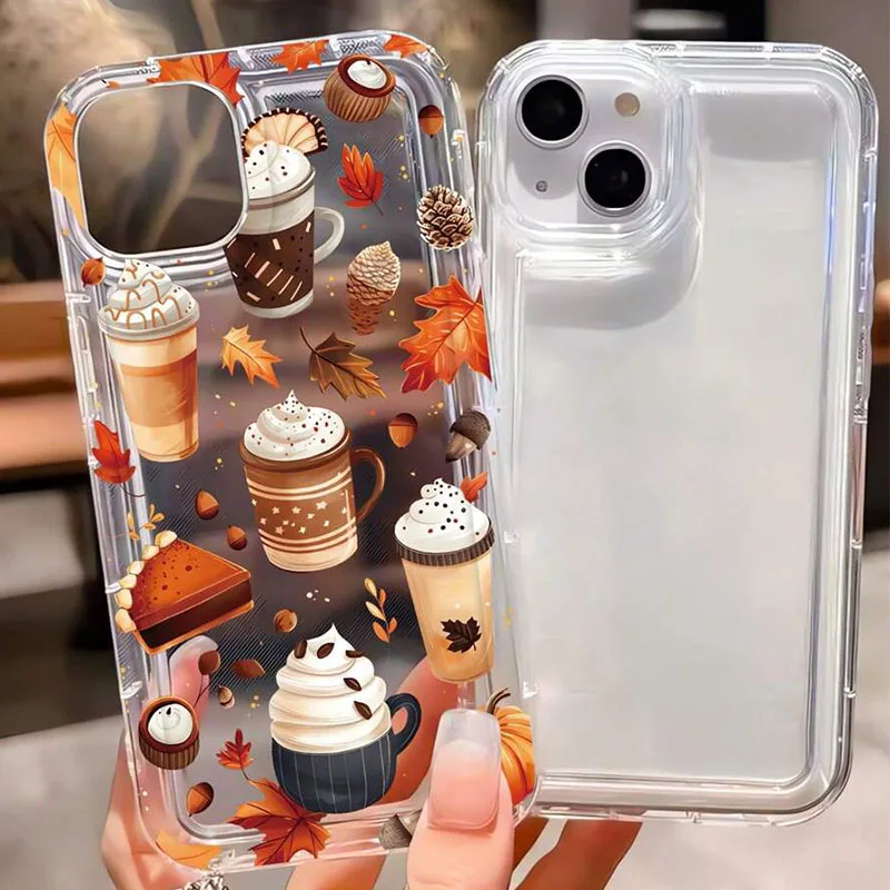 Cálido otoño café postre funda de teléfono para Samsung Galaxy S25 S24 S23 Ultra S22 Plus S21 FE A55 A35 A15 A54 A53 A52 A34 A14 - imagen 4
