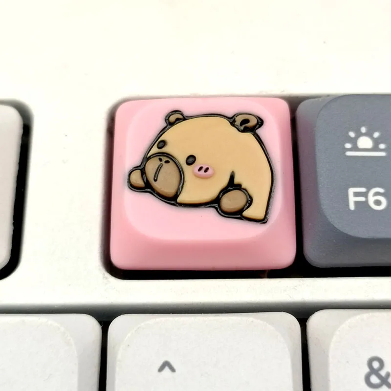 Teclas de resina con tema de capibara, teclas de perfil bajo para teclado mecánico, accesorio de dirección personalizada, regalo, interruptor cruzado MX - imagen 4